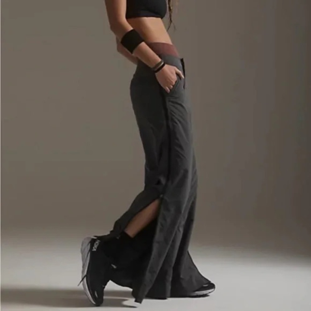 Free People Movement Nova Gray Lined Zip Up Wide Leg High Rise Athletic … - Picture 2 of 13